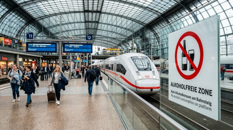 Deutsche Bahn Chính Thức Cấm Uống Rượu Bia Tại Các Nhà Ga Lớn: Berlin, Kiel, Braunschweig — Mức Phạt & Phạm Vi Áp Dụng